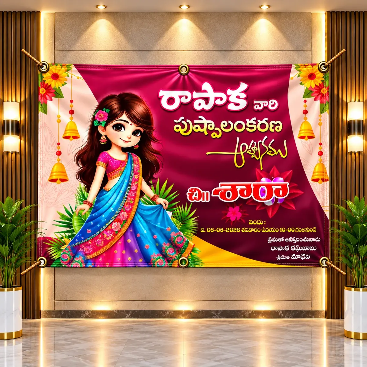Half Saree Function Flex Banner