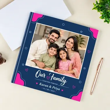 Our Family navy photobook cover