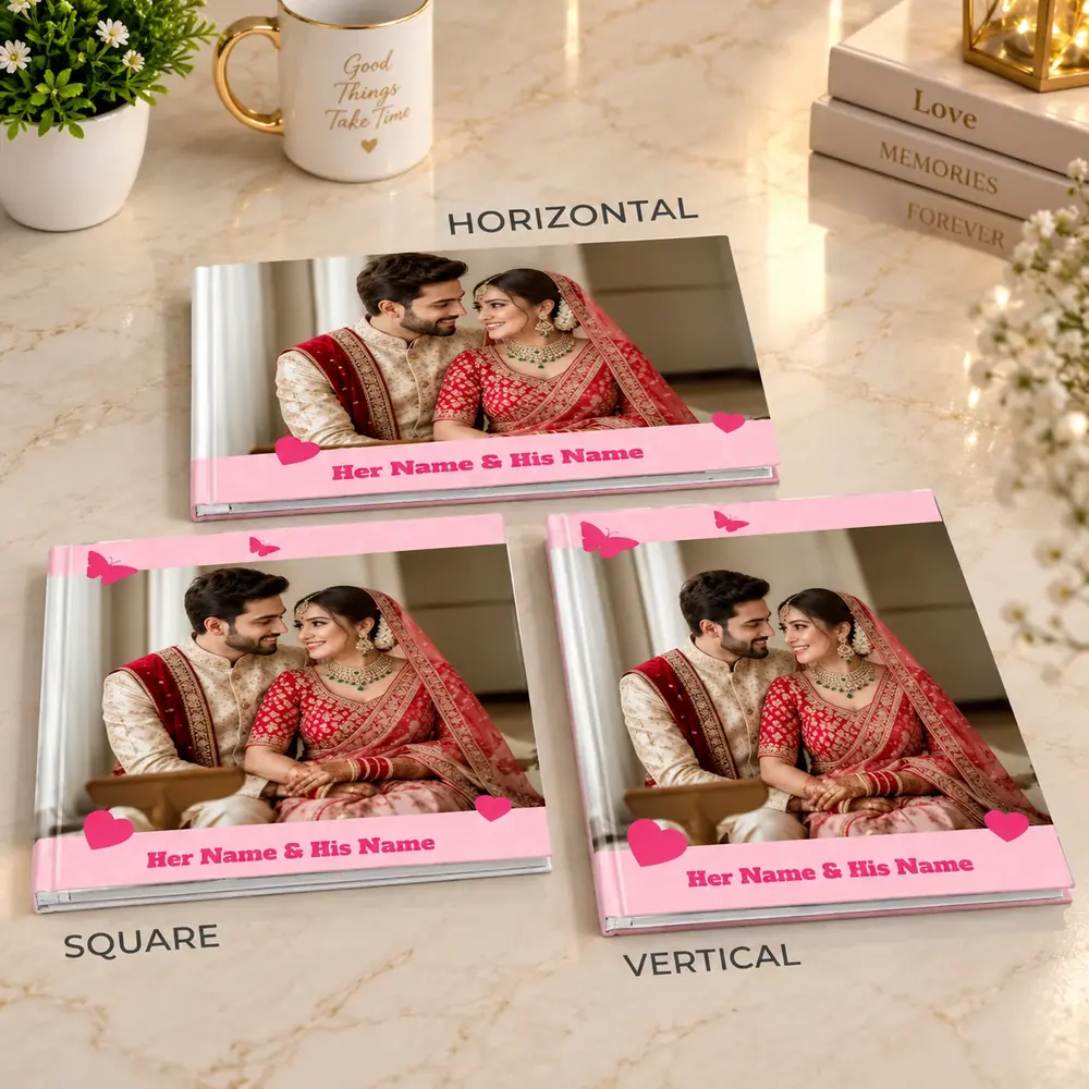 Wedding photobook in three shapes